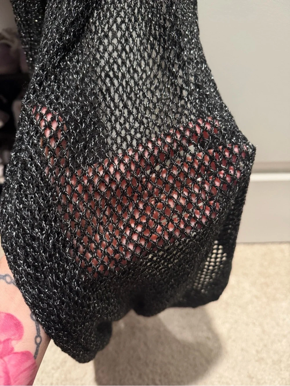 Sparkle Black Metallic Knit Scarf